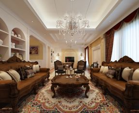 欧式家装客厅效果图 木质茶几装修效果图片