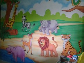 幼儿园装饰主题墙墙体彩绘图片
