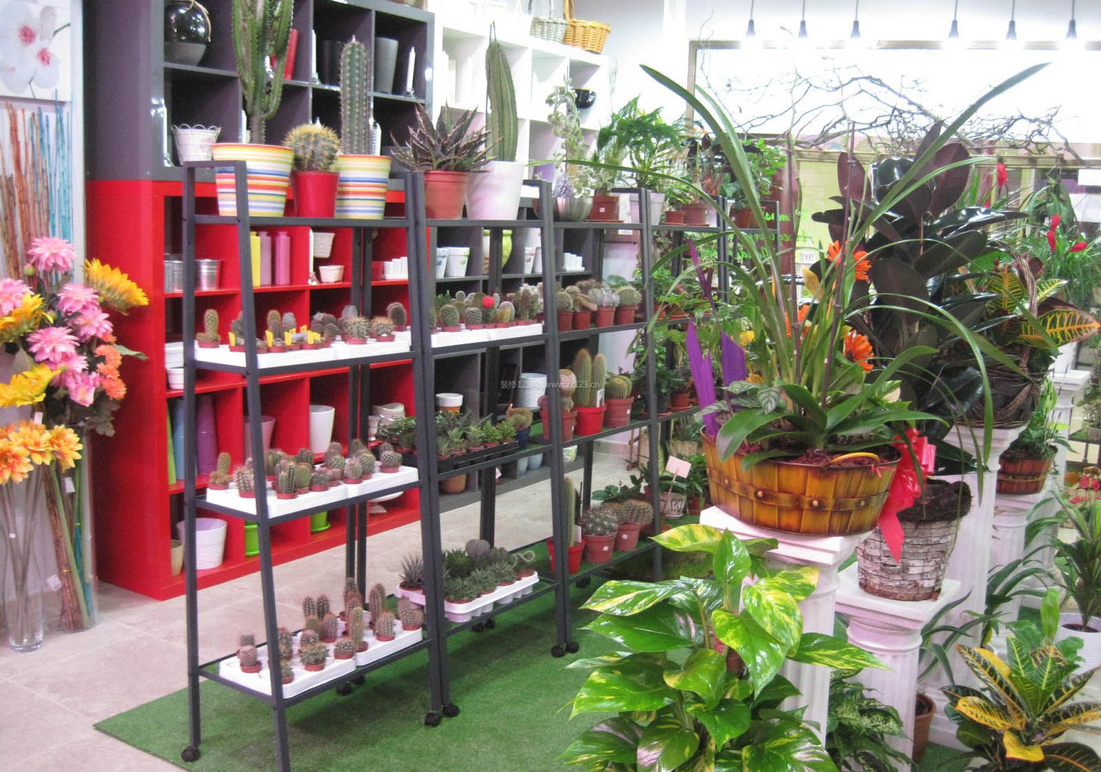 鮮花花店室內(nèi)花架裝修效果圖欣賞 