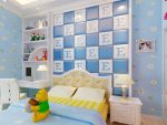 儿童房床头魔块背景墙装修效果图片