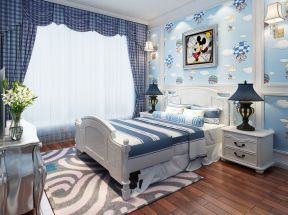 儿童房床头背景墙 地中海风格装修效果图片
