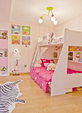 女孩卧室设计 高低床装修效果图片