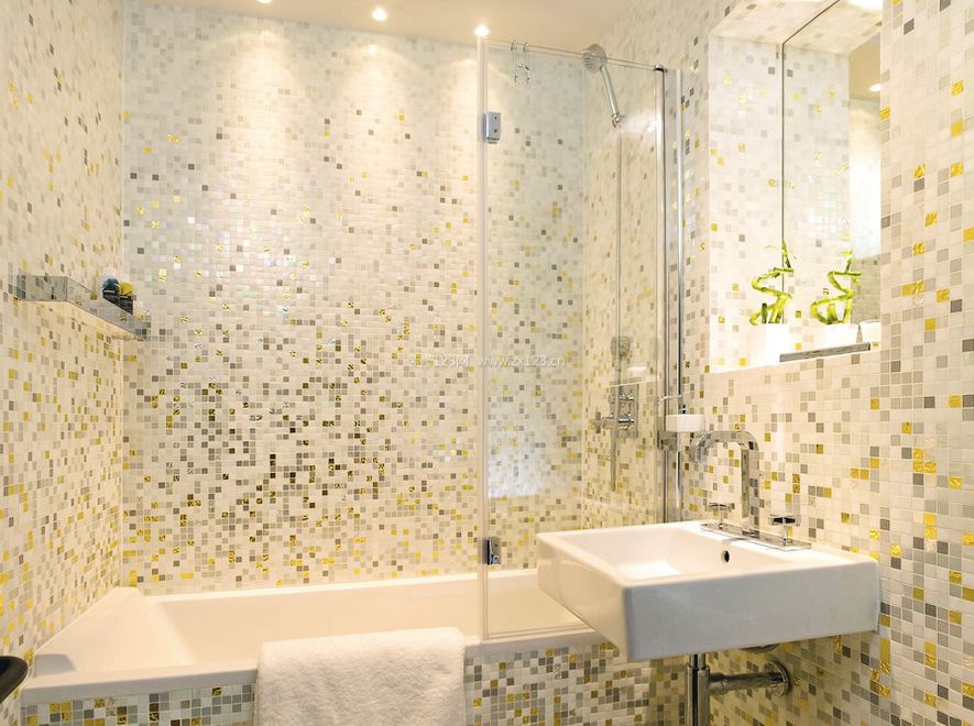 小户型整体设计浴室马赛克墙面装修效果图片