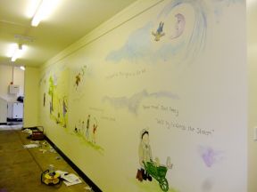 幼儿园走廊装修图片 墙体彩绘图片