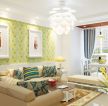 欧式田园风格客厅沙发背景墙装饰效果图片