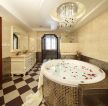欧式别墅卫生间圆形浴缸装修效果图片
