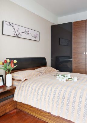 现代和中式混搭风格小卧室装饰设计实景图