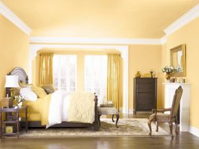15平方卧室黄色墙面装修效果图片