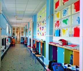 上海幼兒園裝修 幼兒園走廊裝修圖片