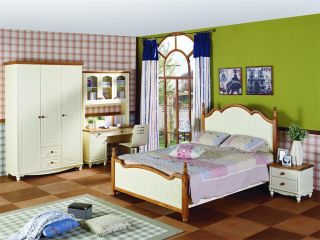 纯美地中海卧室绿色墙面装修效果图片