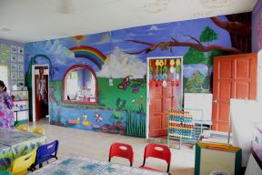 现代幼儿园装修设计欣赏 幼儿园墙体彩绘图片