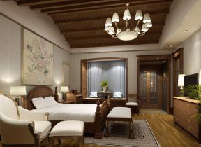 美式大型别墅设计古典沙发效果图片