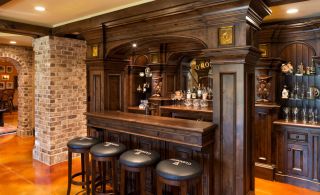 美式家庭酒吧吧台装修效果图片 