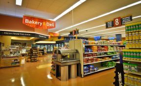 超市装修图 超市货架摆放效果图