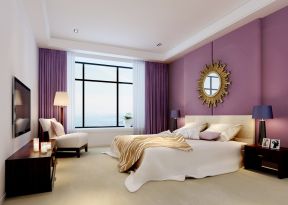 大主卧室紫色墙面装修效果图片