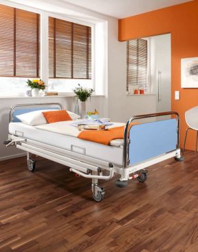 医院单人病房实木地板贴图效果