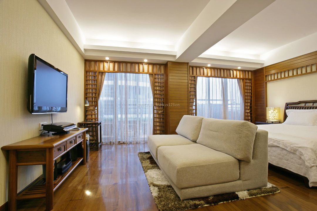 中式风格家居卧室地毯装修设计案例