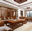 中式家装客厅木质沙发装修效果图片