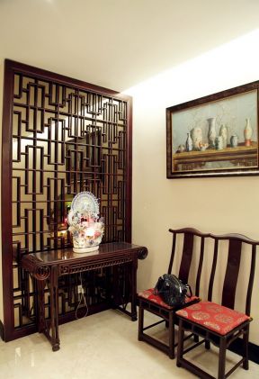 中式家装镂空隔断装修效果图片