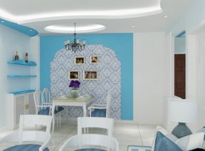地中海风情餐厅墙面装饰装修效果图片
