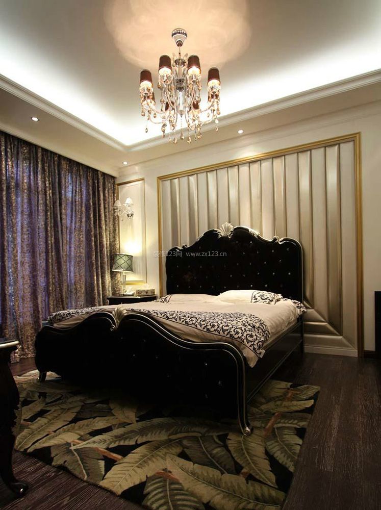 现代欧式风格卧室床头背景墙装修效果图片大全