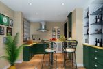 家装厨房绿色橱柜装修效果图片