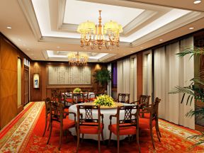 中式风格酒店餐厅装饰元素效果图片