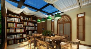 现代地中海风格家装书房装修效果图