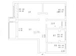 110平米二室一廳一衛(wèi)戶型圖