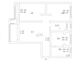 110平米二室一廳一衛(wèi)戶型圖