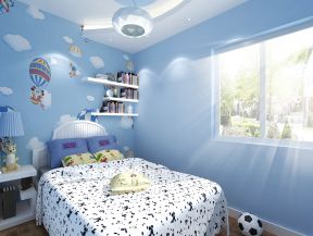 男儿童房 蓝色墙面装修效果图片