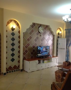 瓷砖电视背景墙装修效果图片 家装客厅设计效果图