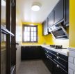 小面积厨房设计黄色墙面装修效果图片