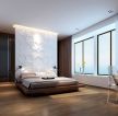 中式风格卧室床头背景墙设计图片