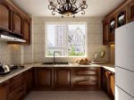 美式厨房实木橱柜装修设计效果图片