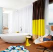 两室两厅现代简约浴室窗帘搭配效果图