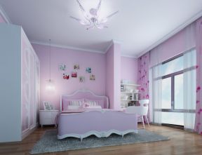 90后女生卧室风格 粉色墙面装修效果图片