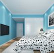 简约卧室青色墙面装修设计效果图片