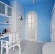 地中海家装风格书房蓝色墙面装修效果图片