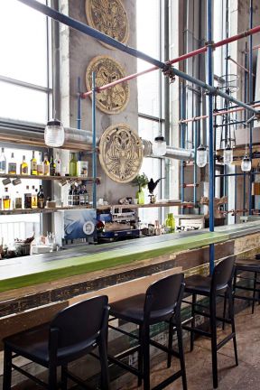 工业loft风格酒吧吧台设计装修效果图2023图片