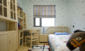 现代简约儿童房  卧室壁纸装修效果图