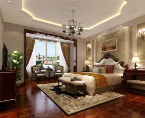 别墅卧室欧式古典床装修效果图片