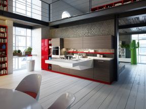 厨房室内设计 现代复式装修效果图