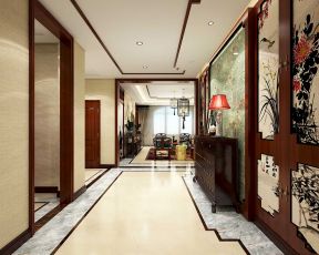 中式别墅设计效果图 玄关走廊