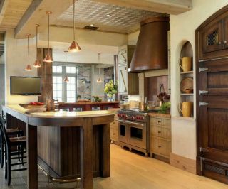 古典欧式风格厨房吧台设计