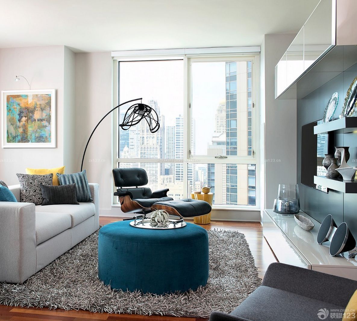 现代别墅小户型客厅沙发设计效果图
