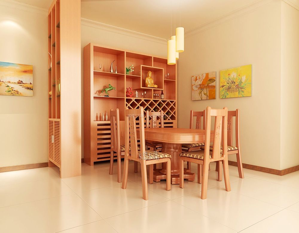 现代简约家装风格实木餐桌装修效果图片