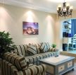 简约地中海风格小户型客厅布艺沙发装修效果图片