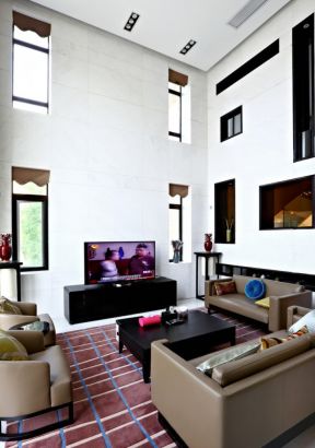 混搭家装复式客厅设计组合沙发装修效果图片