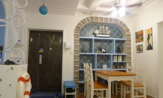 田园地中海风格小户型餐厅吊顶效果图